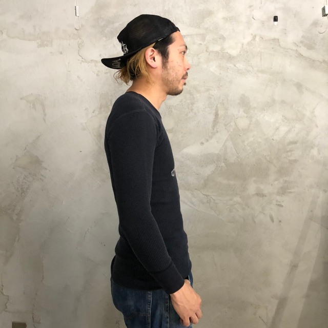 【SALE】 80's MEDALLION USA製 スカルプリント バイカー サーマルロンT
