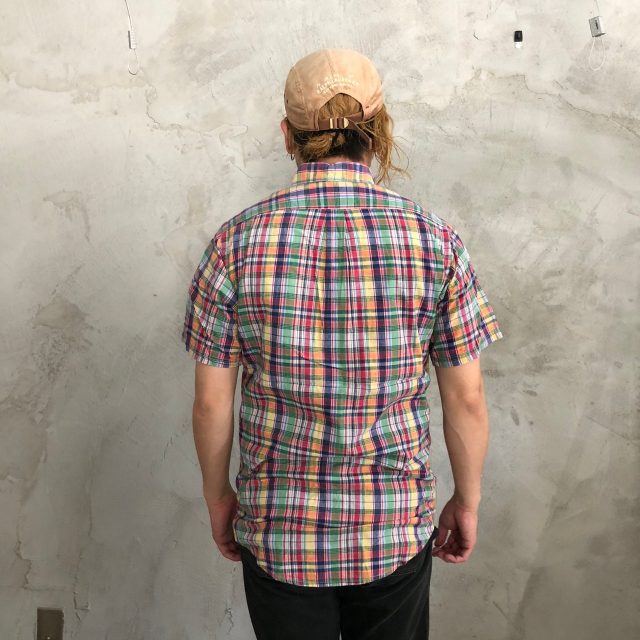 SALE】 80's〜90's Eddie Bauer マドラスチェック柄ボタンダウンシャツ 