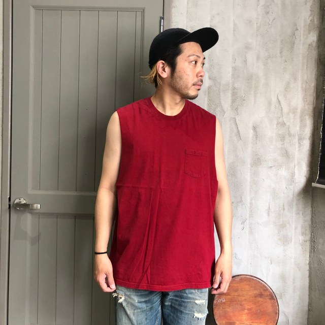 【SALE】 Hanes カットオフスリーブTシャツ