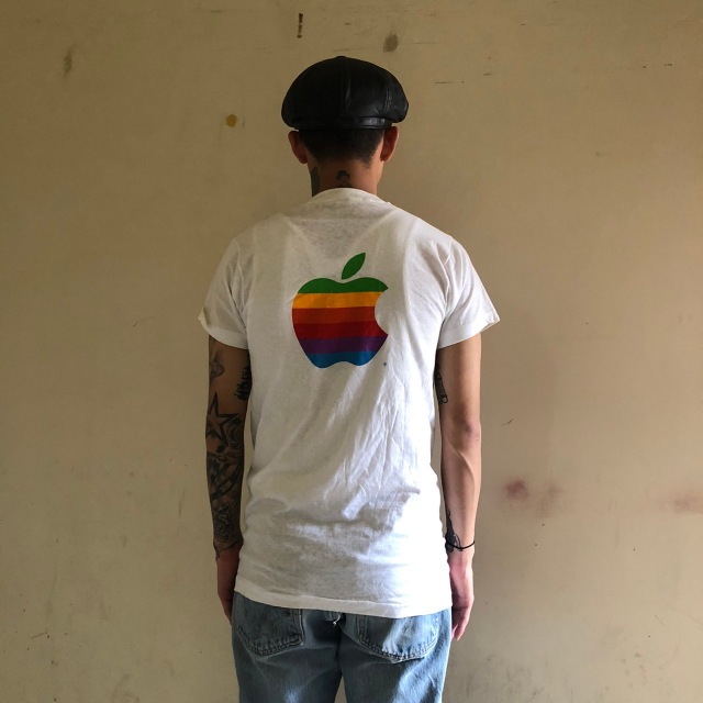 70's Apple USA製 レインボーアップルロゴ バックプリントTシャツ 70 ...